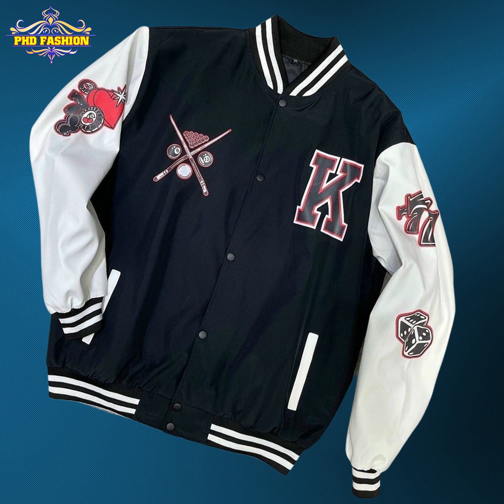 Áo bomber unisex vải dù 2 lớp cao cấp chống thấm giữ ấm chất vải mịn không xù (màu đen,trắng) cam kết video kèm ảnh thật | BigBuy360 - bigbuy360.vn