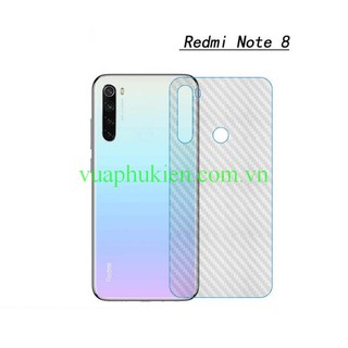 Miếng dán vân Carbon mặt lưng cho Xiaomi Redmi Note 8, Note 8 Pro