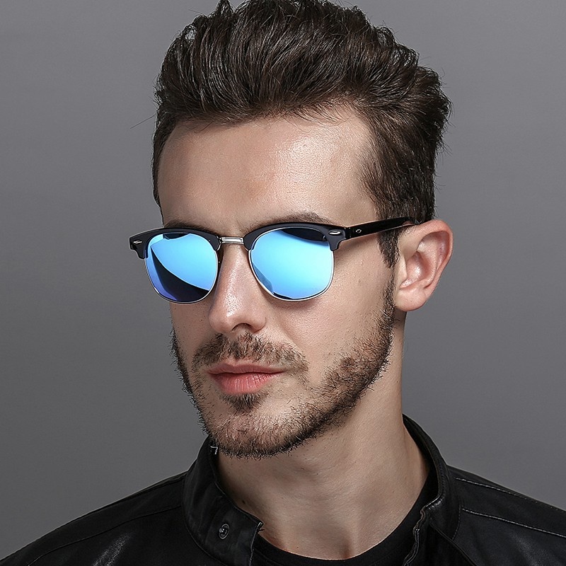 (AIMURUSI) COD Kính Mát Gọng Kim Loại Chống Tia Uv400 Phong Cách Vintage Cho Nam