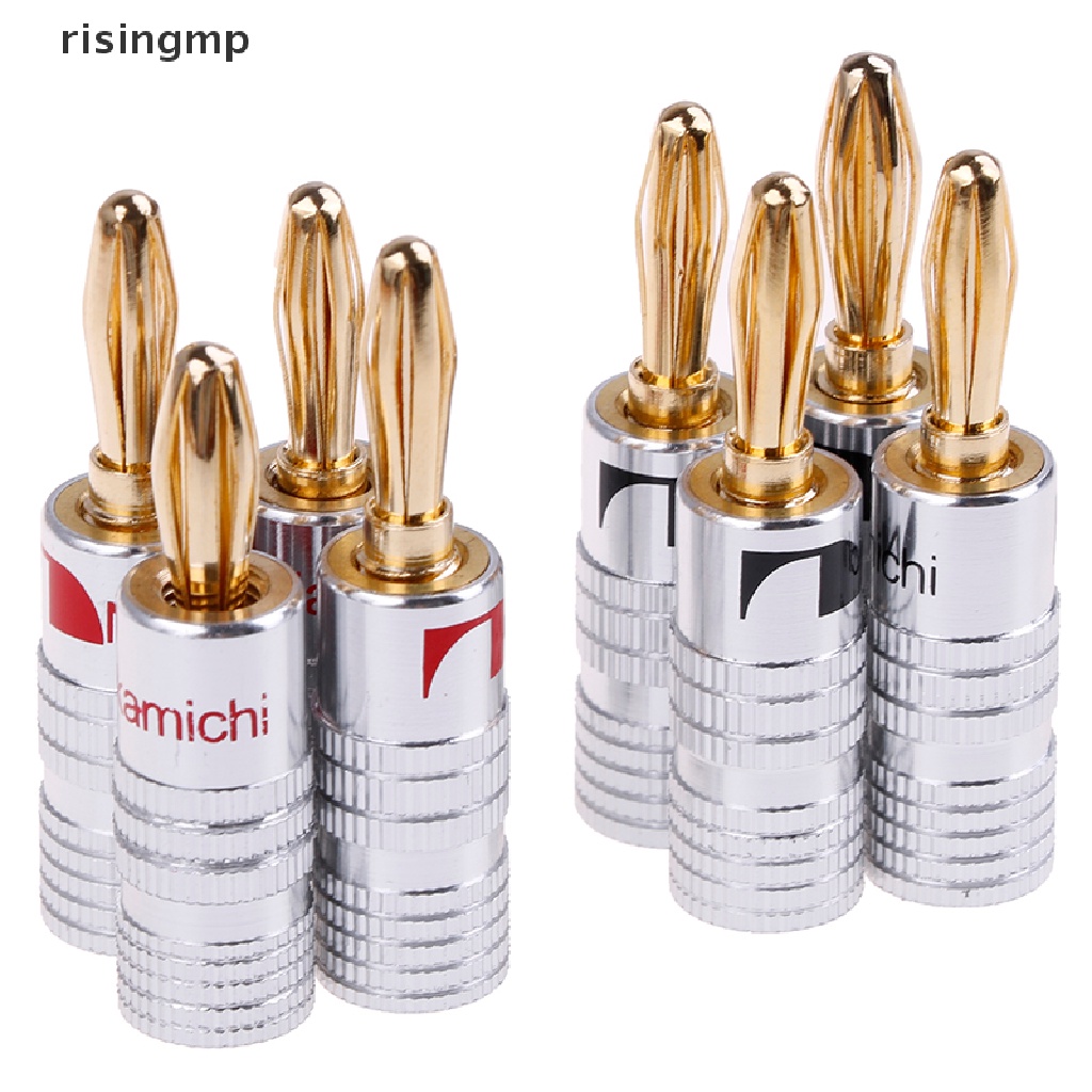 Set 4 Phích Cắm Bắp Chuối Mạ Vàng 24K Nối Loa Âm Thanh ♨Áo Thun In Hình Thời Trang Năng Động Cho Nữ