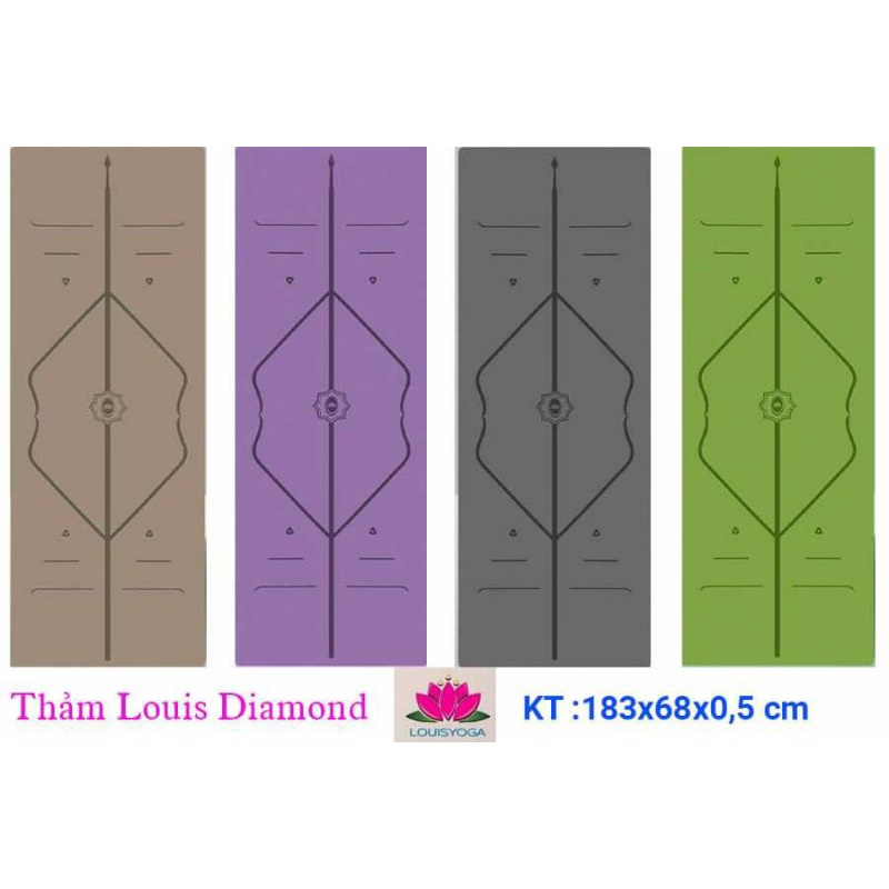 Thảm tập yoga cao su xơ dừa, cao su nhám louis diamon