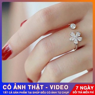 [FreeShip – Clip thật]Nhẫn nữ bạc đẹp, kiểu nhẫn hở hình hoa trang sức bạc ta-Tuấn Thoan Jewelry[Khuyến Mãi Sốc]