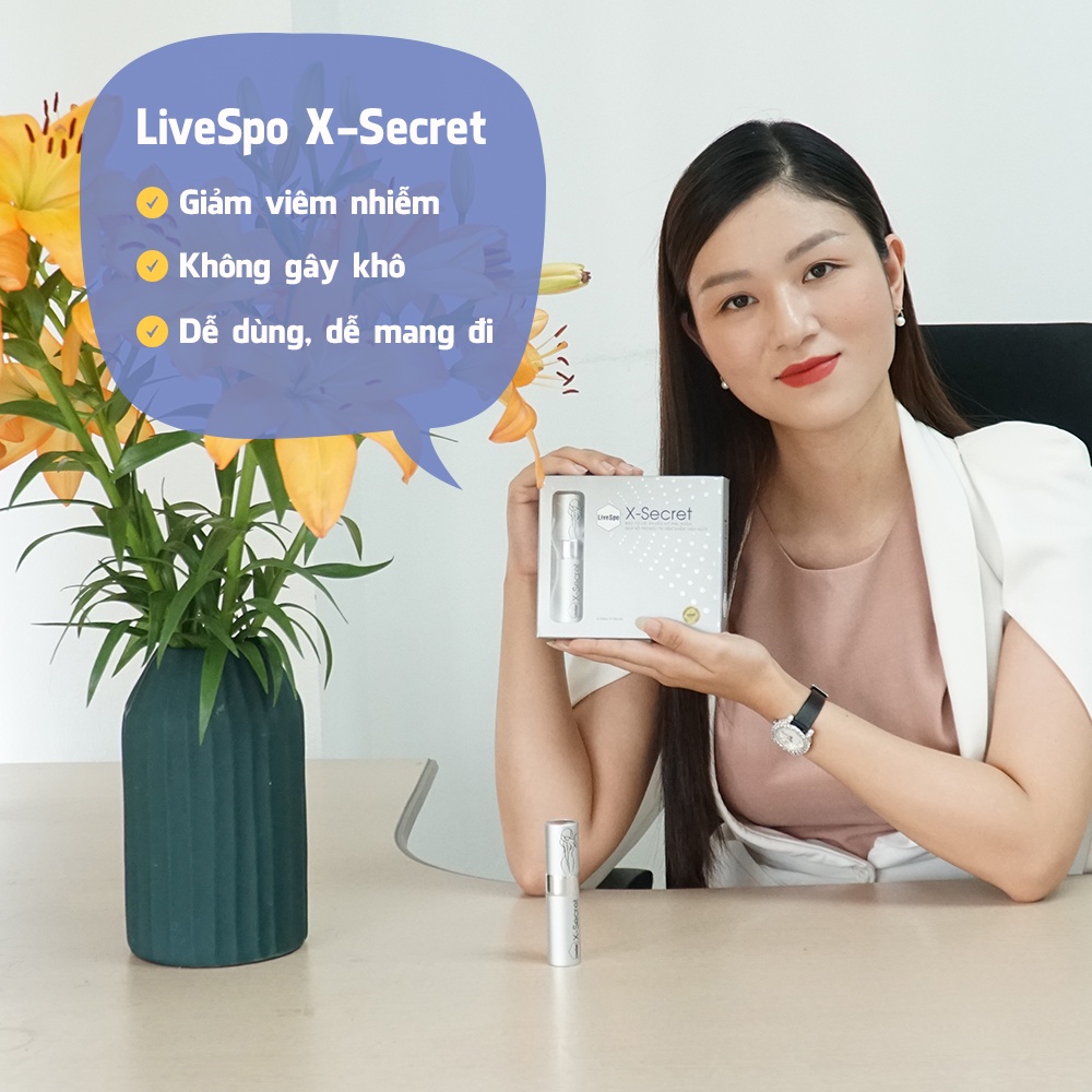 Dung dịch vệ sinh phụ nữ LiveSpo XSecret dạng xịt - hỗ trợ khử mùi và cân bằng PH vùng kín (4 ống x 20ml)