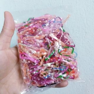Thun buột tóc bi màu bản trung