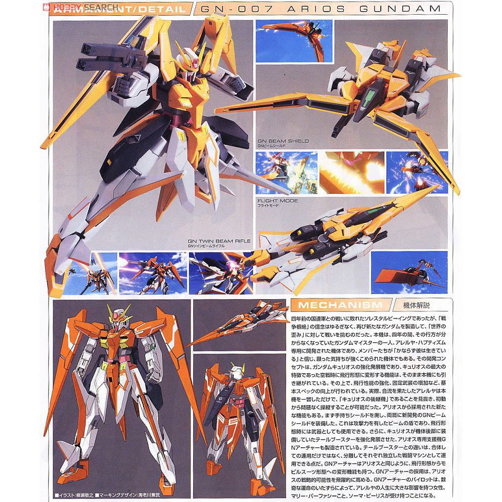 Mô hình lắp ráp NG 1/100 Arios Gundam Design Color (kèm led) Bandai