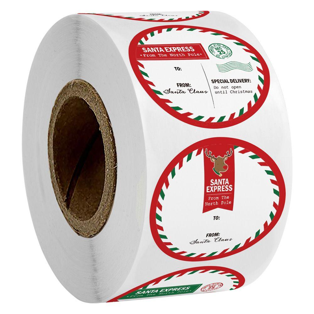Cuộn 500 Nhãn Dán Giấy Kraft Trang Trí Tiệc DIY