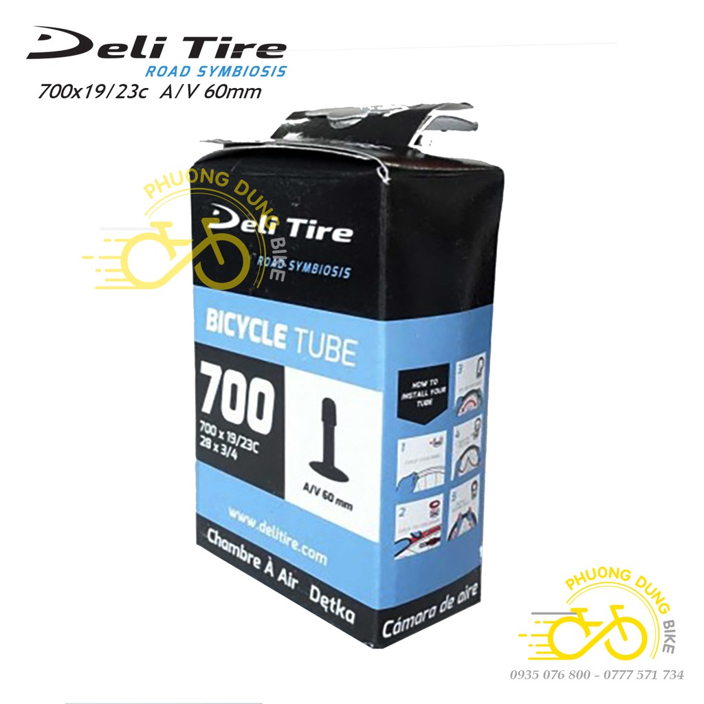 Ruột (Săm) xe đạp Deli Tire 700x19-23C 60mm VAN MỸ - VAN XE MÁY