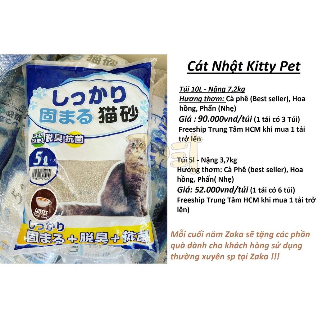 Cát mèo nhật bản khử mùi tốt 5L - 3,7kg