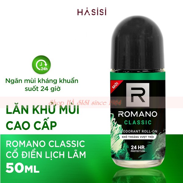 Lăn Khử Mùi Hương Nước Hoa ROMANO - Classic Deodorant Roll-on 50ml