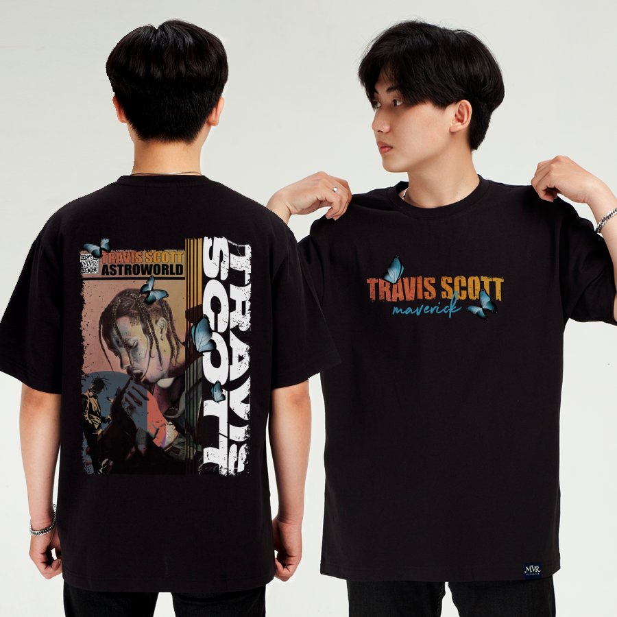 Áo thun in 2 mặt âm nhạc hip hop unisex phông rộng tay lỡ big size MVR BB4222