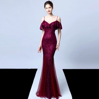 ✨ Đầm body maxi kim sa rớt vai✨ HÌNH THẬT