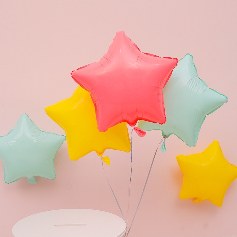 Bóng trái tim, ngôi sao,hoa daisy 18inch tông màu pastel