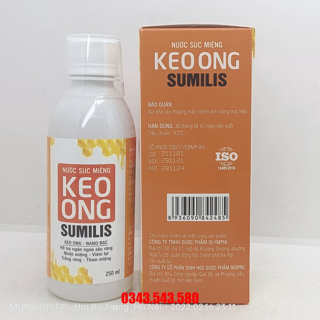 Nước súc miệng KEO ONG SUMILIS chai 250ml