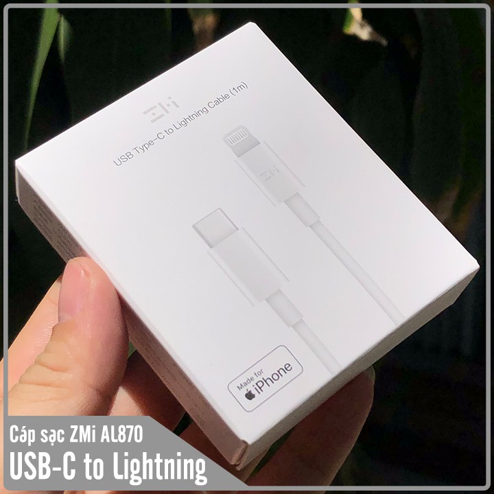 Cáp sạc nhanh ZMi chuẩn MFi USB-C to Lightning hỗ trợ sạc nhanh Power Delivery ( AL870 )