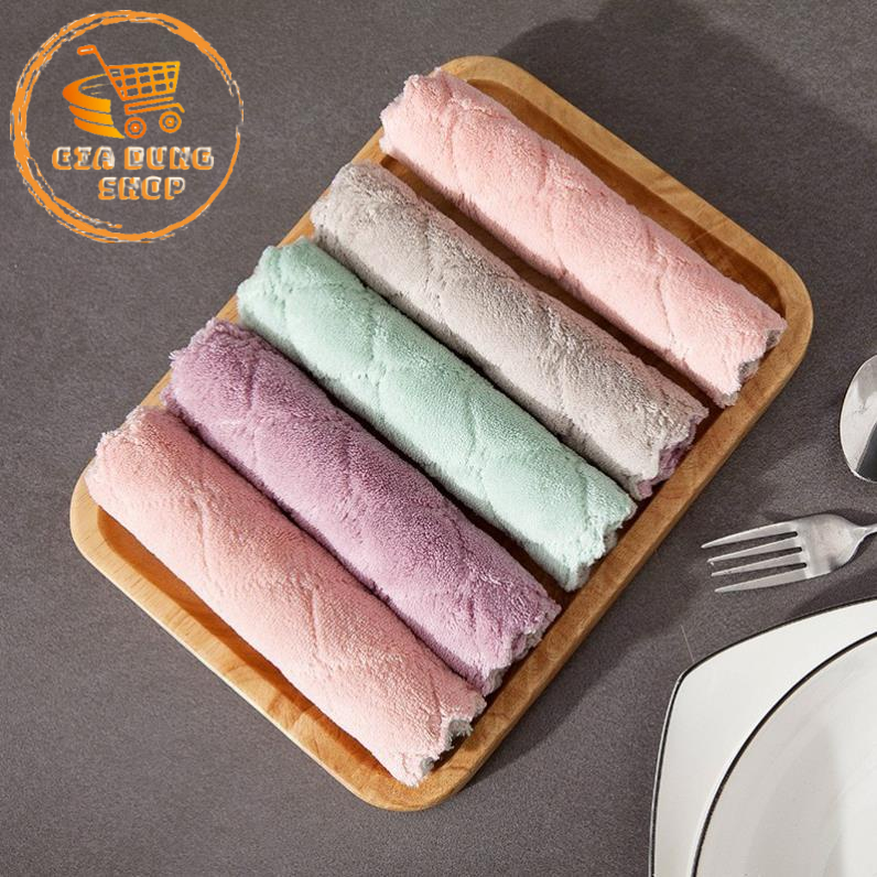 Khăn Lau Nhà Bếp Đa Năng 2 Màu Siêu Thấm Nước Kích Thước 14 x 21cm
