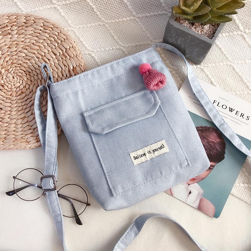 Túi vải canvas đeo chéo phong cách hàn quốc 2019 dành cho nữ