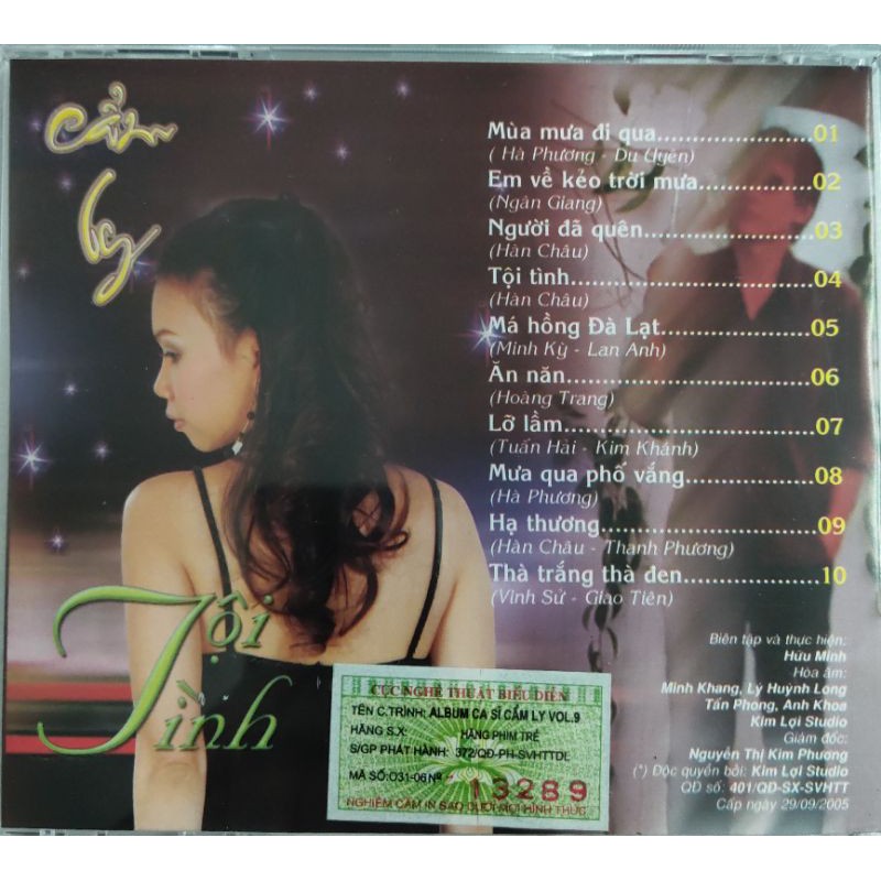 Đĩa CD - Mùa Mưa Đi Qua - Cẩm Ly