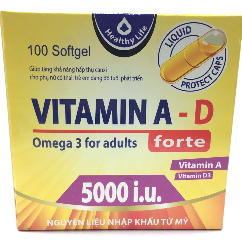 VITAMIN A-D Forte - Vitamin A 5000IU, Vitamin D3 Omega 3 - Bổ Mắt, Hỗ Trợ Trẻ Còi Xương