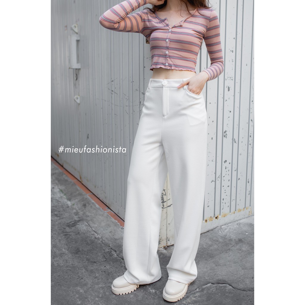 [ Miều ] Quần dài ống suông trơn Stretch Pant