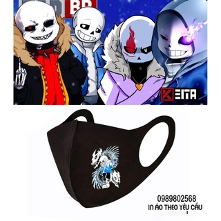 Khẩu Trang In Hình Sans Undertale Chống Bụi