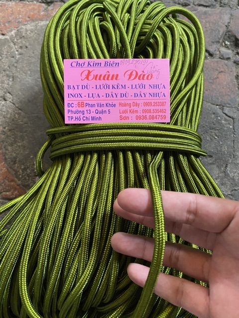 DÂY DÙ TRÒN XANH BÓNG 6mm 1 Bó Tầm 80 Mét ( LOẠI TỐT )