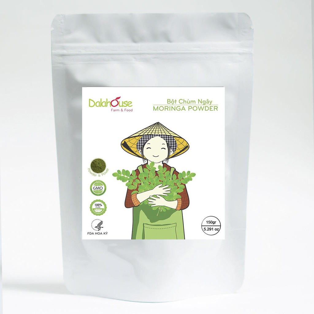 DALAHOUSE- Bột Rau Chùm Ngây túi 50gr/150gr- Ngừa ung thư, chống oxi hóa, ăn dặm