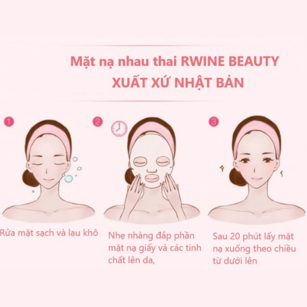 Mặt nạ giấy RWINE BEAUTY Stem Cell Placenta Mask dưỡng da 1 miếng lẻ - ZAVENCI Official