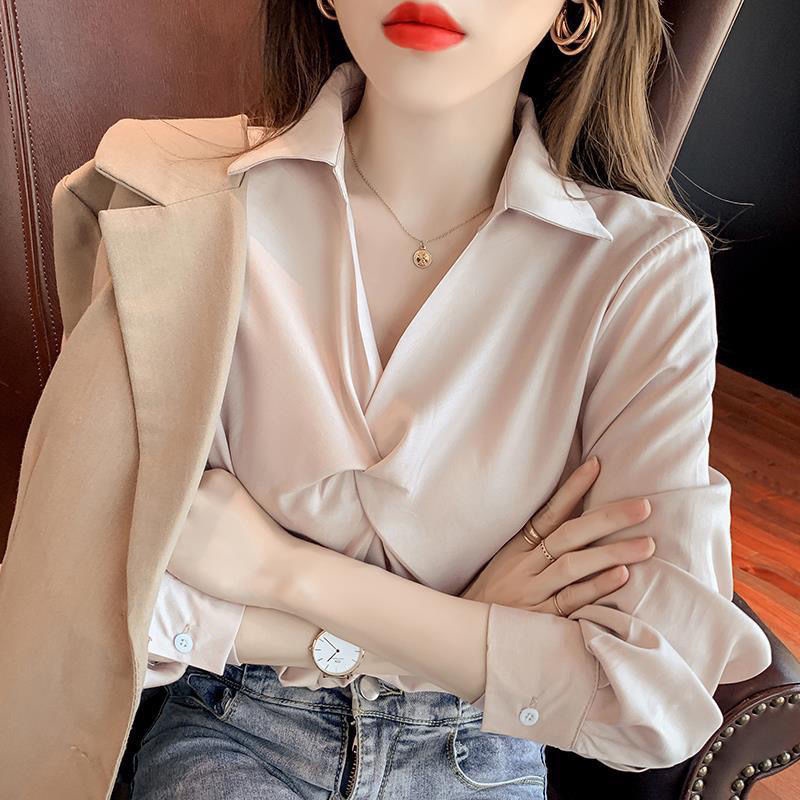Áo Sơ Mi chiffon Tay Dài Cổ Chữ v Thời Trang Dành Cho Nữ áo sơ mi JL-CX-13