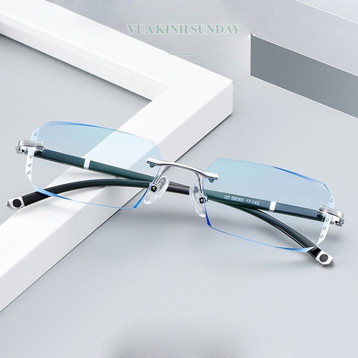 Gọng kính khoan chữ thập đính đá VD226