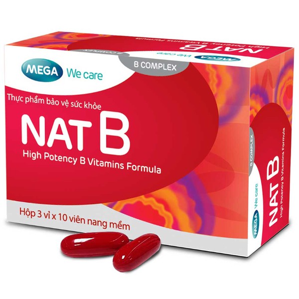 Viên uống bổ sung Vitamin B Nat B (Hộp 3 vỉ x 10 viên)
