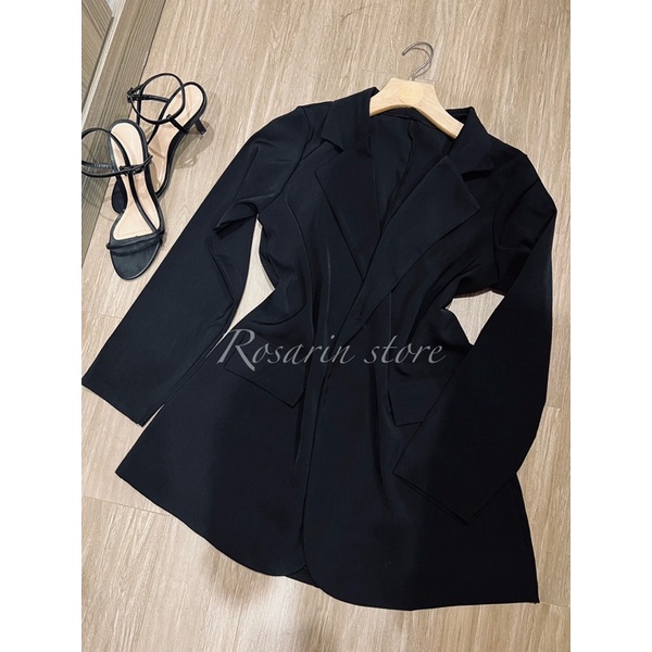 Áo Blazer Nữ 1 lớp dáng dài phong cách Hàn Quốc với 4 tone  màu đen, đỏ đô, be, nâu đậm.