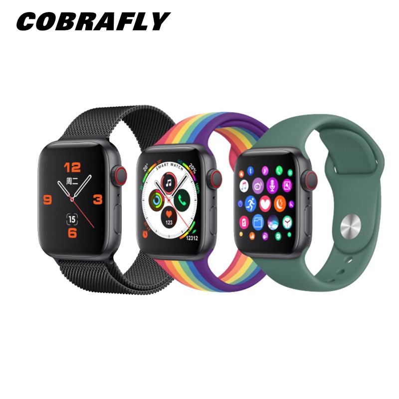 Đồng Hồ Thông Minh Cobrafly Q520 Series 5 Cảm Ứng Toàn Màn Hình 1.54 inch 44MM Hỗ Trợ Gọi Bluetooth Siri Cho Apple
