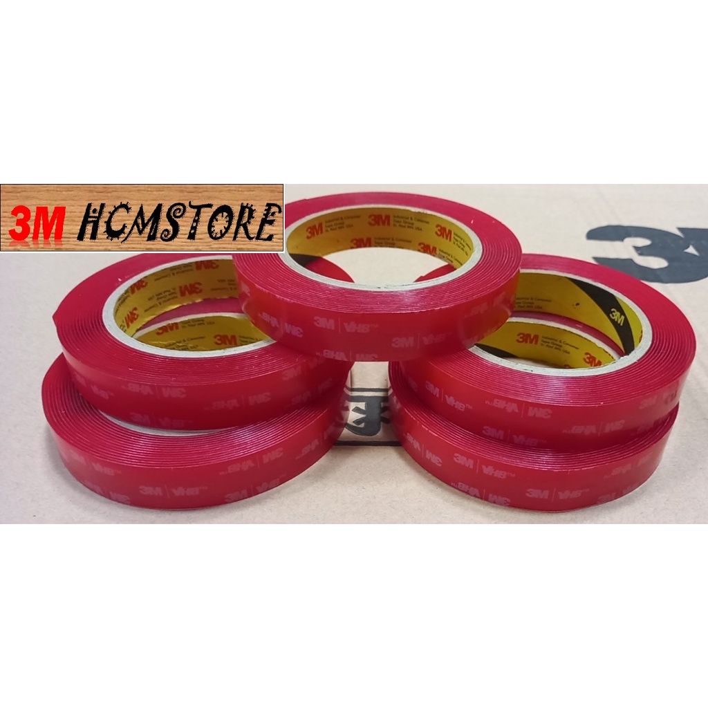 3M VHB 4910 20mm dài 4.5met Trong Suốt dầy 1,1mm - Băng Keo Hai Mặt Siêu Dính, Siêu Cường Lực chuyên dán kính, kim loại
