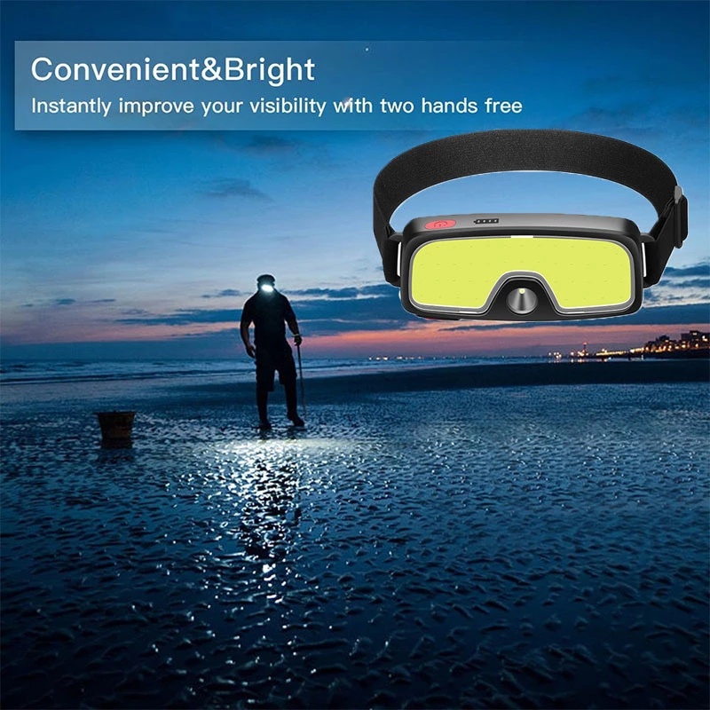 Đèn LED COB Kép 3 Chế Độ Sáng Có Thể Sạc Lại Bằng Cổng USB Có Thể Sạc Lại Dành Cho Cắm Trại Leo Núi Câu Cá Ngoài Trời