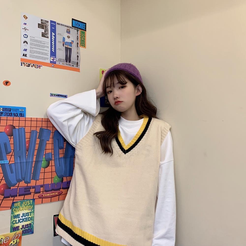 Áo Gile Sweater Dáng Rộng Không Tay Phong Cách Hàn Quốc Dành Cho Nữ | BigBuy360 - bigbuy360.vn