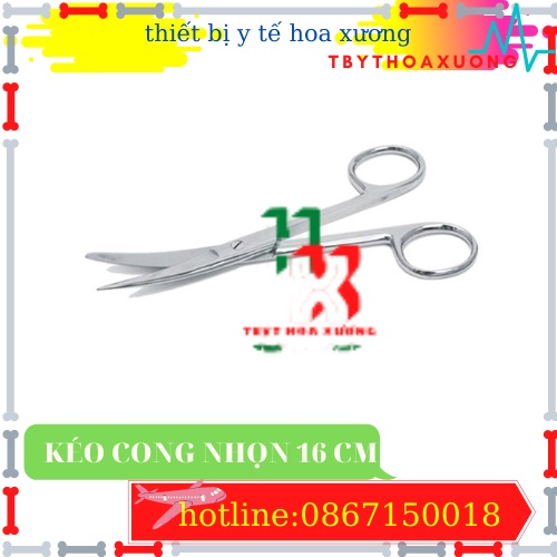 [Hàng Cao Cấp] Kéo Y Tế Cong Nhọn 2 Đầu 16cm Pakistan