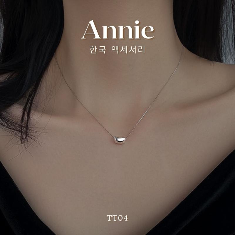 Dây chuyền titan, vòng cổ nữ hình hạt đậu may mắn phong cách nữ tính ANNIE TT04