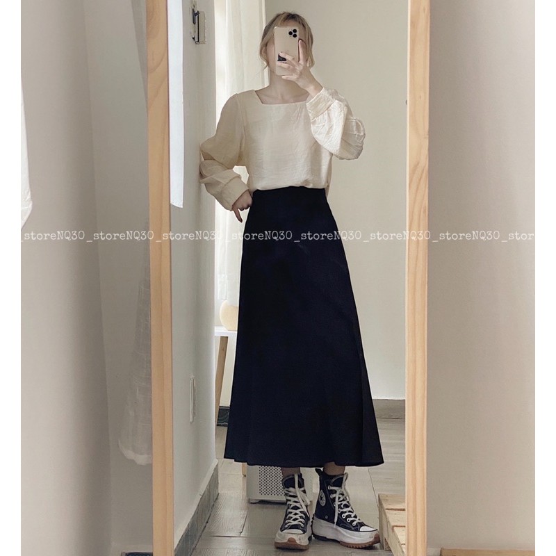 Chân váy Dài Chất Nhung Tăm Nữ Ullzang | BigBuy360 - bigbuy360.vn