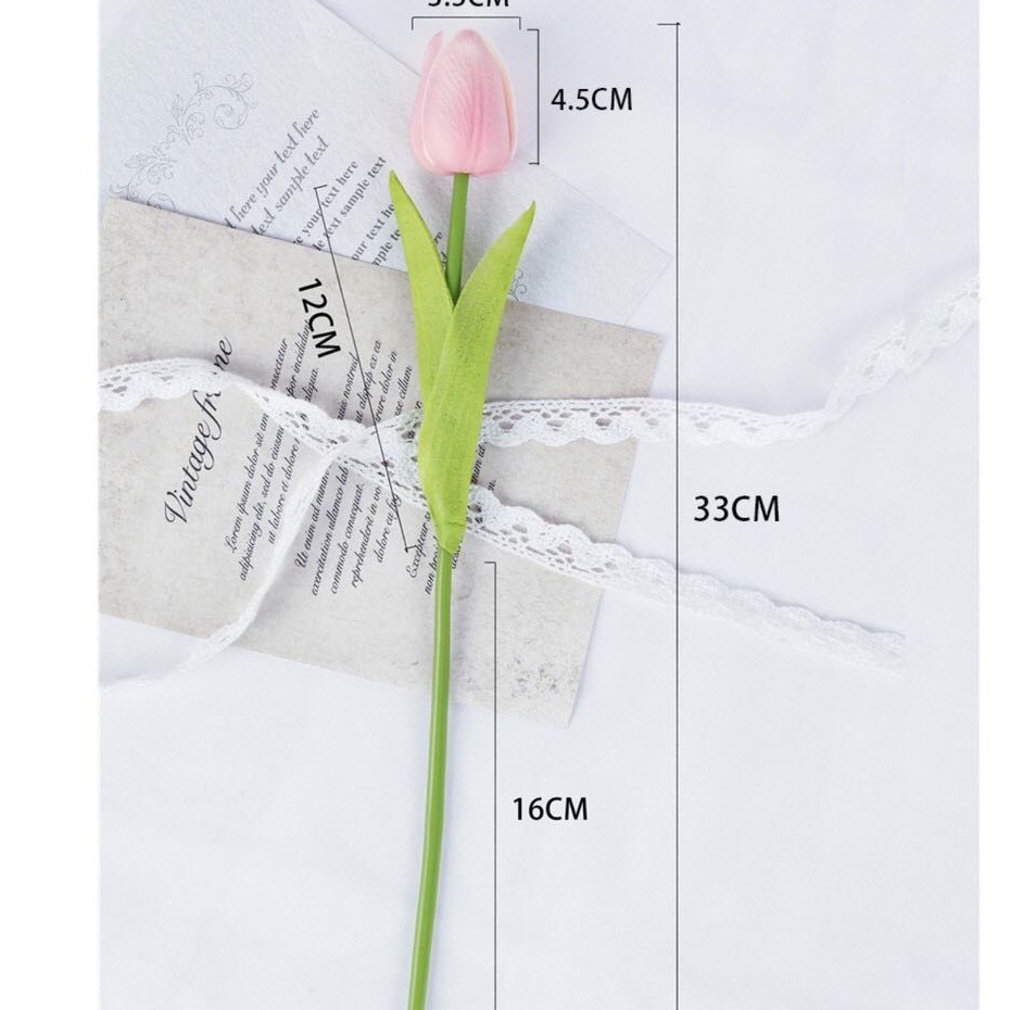 Hoa giả - Hoa tulip PU cao cấp - decor chụp ảnh, trang trí lọ hoa - chiều dài 33cm