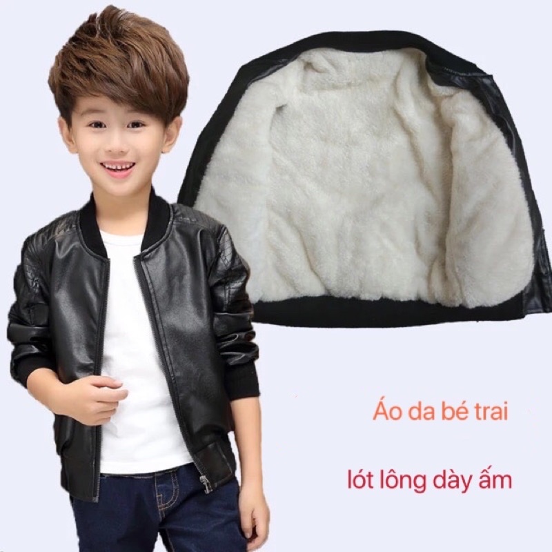 Áo da lót lông và không lót lông cho bé trai siêu ấm