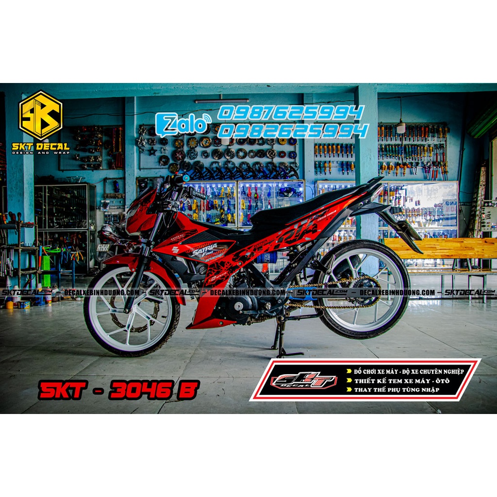 tem rời satria đỏ đen phong cách zin