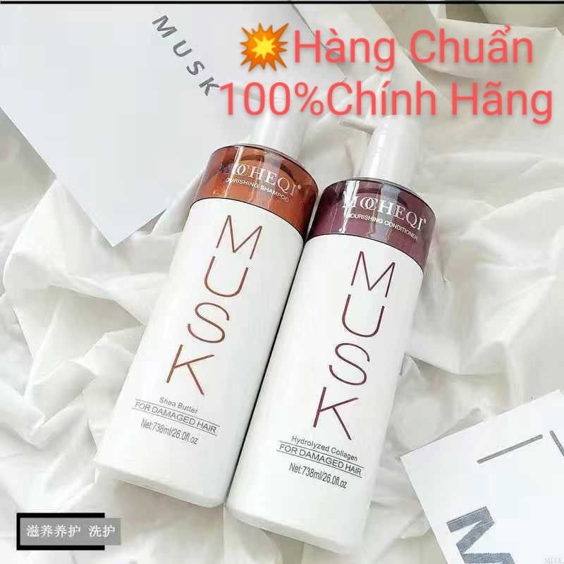 [SIÊU MƯỢT]Cặp dầu gội xả MUSK nội địa cao cấp siêu mềm mượt dùng cực thích