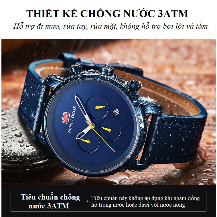 Đồng Hồ Nam ❤️FREESHIP❤️ Đồng Hồ Chống Nước Mino Focus MF0102G, Thời Trang Cao Cấp, Chạy Full 6 Kim