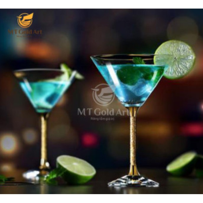 Ly cocktail Martini pha lê đúc vàng 295ml – Quà tân gia cao cấp, quà tặng sếp