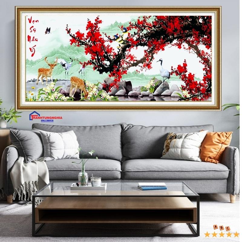 Tranh đính đá vạn sự như ý 1m20 x 60cm