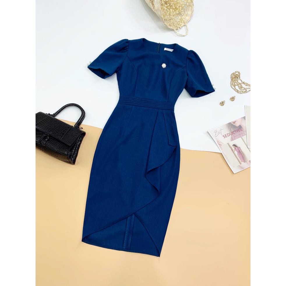 Váy body cổ tròn 2 tà phối bèo thân dưới Zym's House - LT177