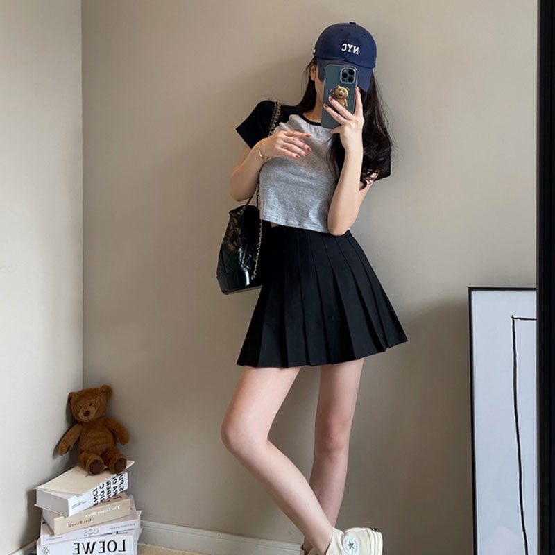 Chân Váy Xếp Ly Ngắn SanJoli Váy Tennis lưng cao công sở cá tính kiểu xòe cá tính Hàn Quốc CV003 | BigBuy360 - bigbuy360.vn