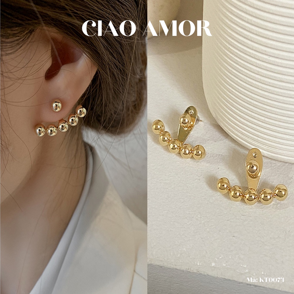 Khuyên tai nữ, bông tai chấm vòng trang sức Ciao Amor - Mã KT0074