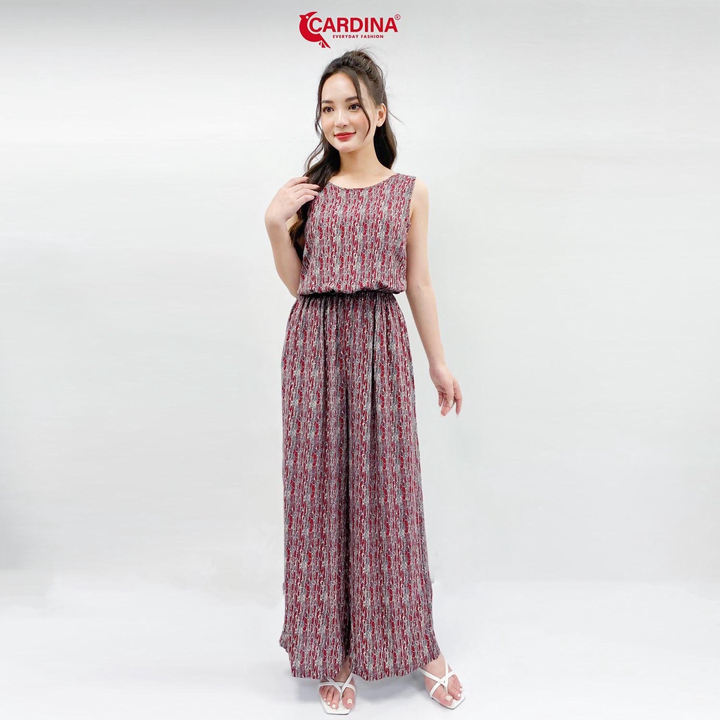 Đồ Bộ Nữ 𝐂𝐀𝐑𝐃𝐈𝐍𝐀 Chất Lanh Tre Cao Cấp Jumpsuit Áo Sát Nách Liền Quần Họa Tiết 2JL25