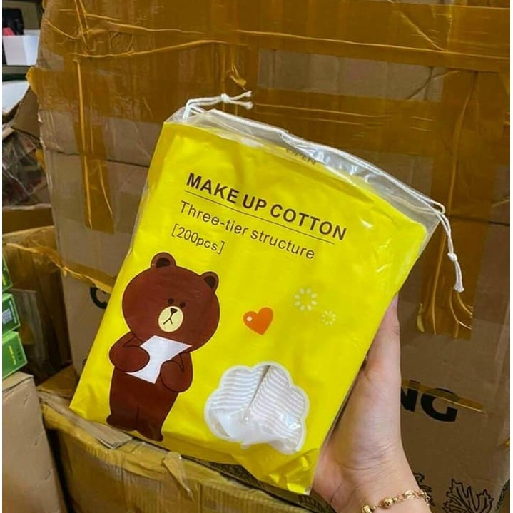 Bông Tẩy Trang Line Friend Make Up Cotton 200 Miếng